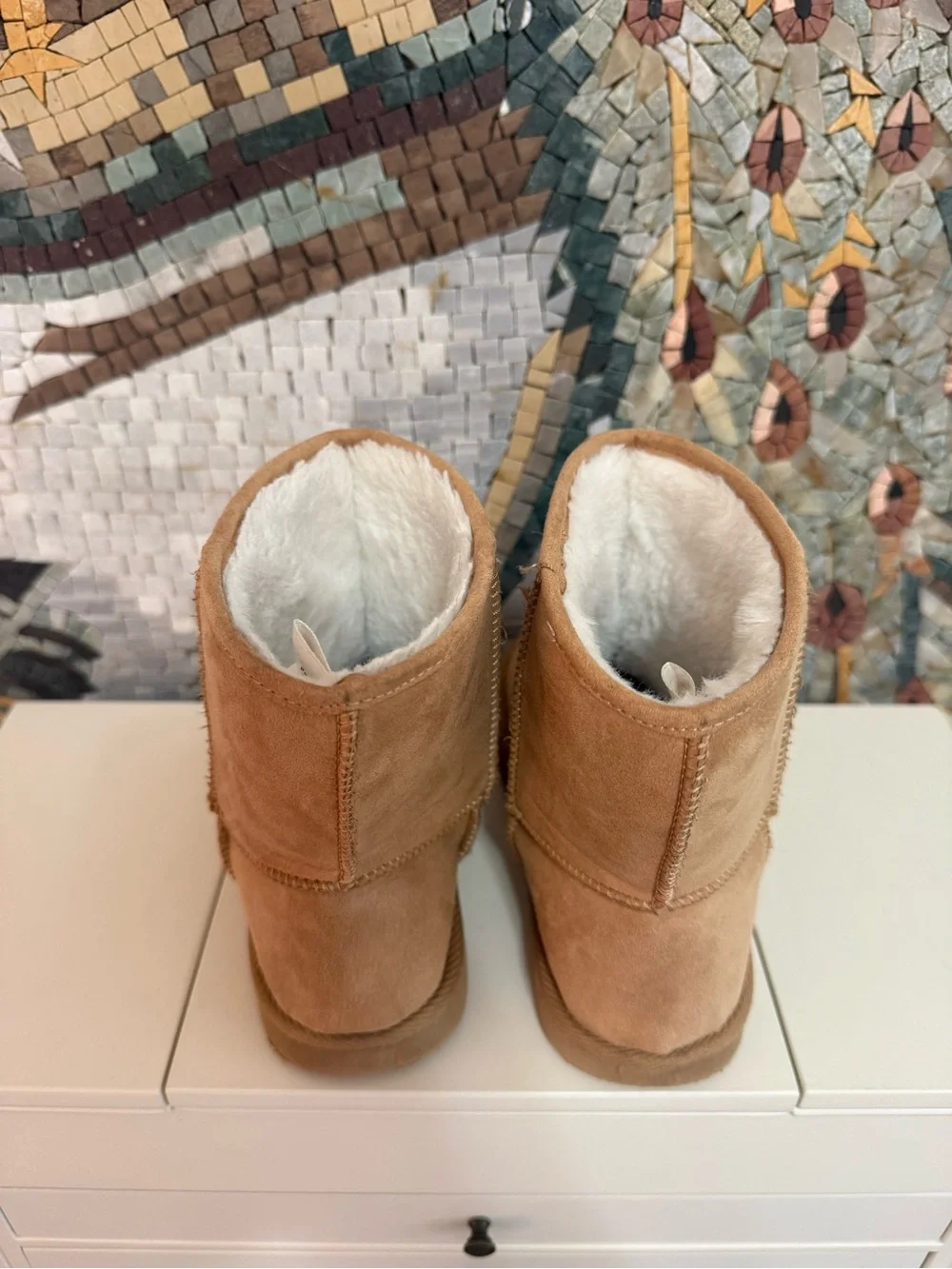 Old Navy Kids Tan Shearling-Lined Short Boots